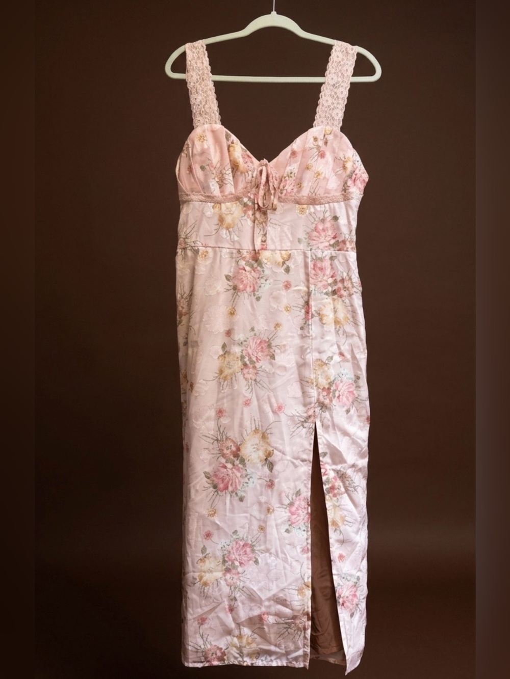 Sleeveless Floral Slip Dress - Pink